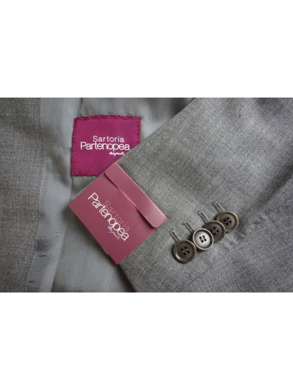 Sartoria Partenopea Solid Gray 120s Wool 2 Pc Suit Jacket Pant 50S EU NEW